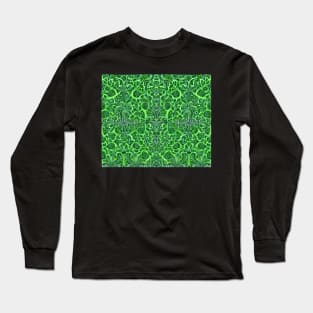 Forest Green Aesthetic Fractal Pattern - Abstract Green Design Long Sleeve T-Shirt